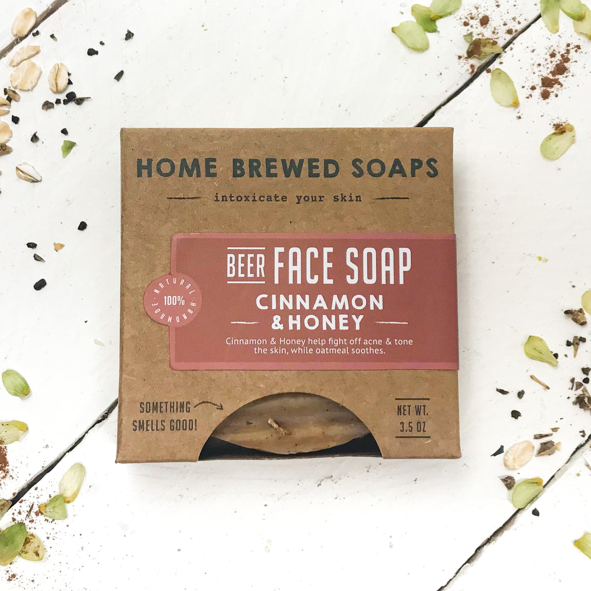 Natural Face Wash Gift Set - Acne - Cinnamon Honey Oatmeal Soap - Face