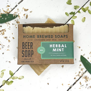 Beer Soap - Herbal Mint - Mens Soap - Beer Lovers Gift - Home Brewed Soaps 