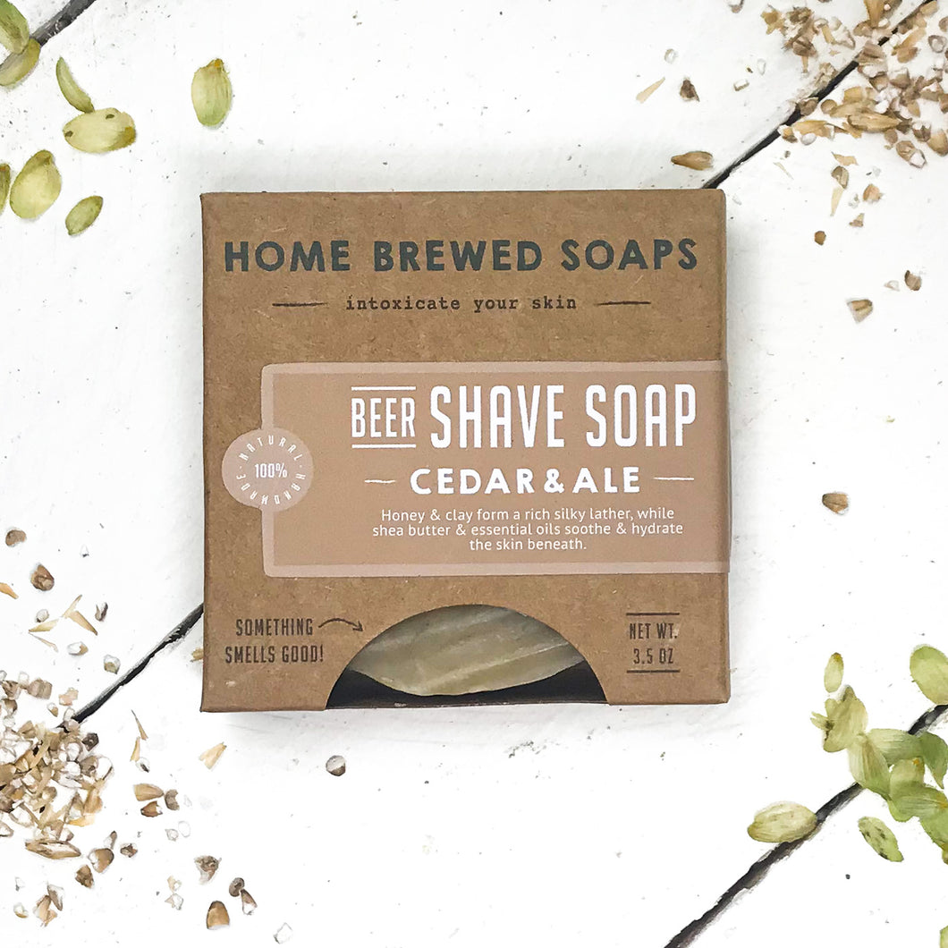 Shaving Soap - Cedar & Ale Beer Soap - Home Brewed Soaps 